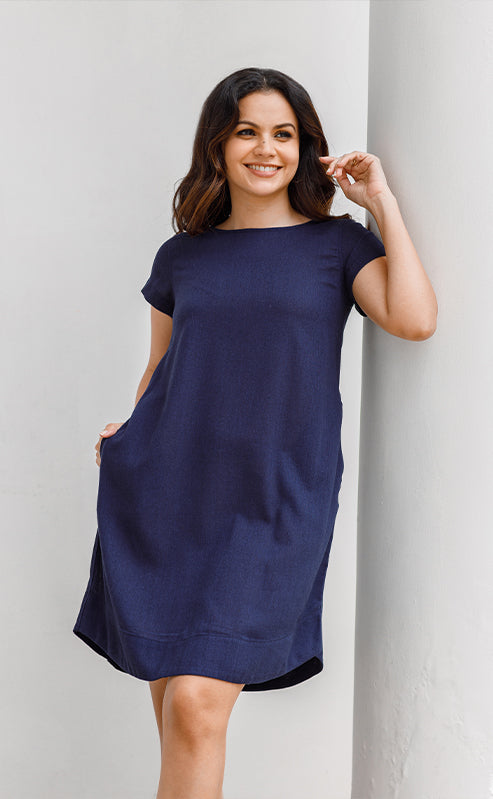 ADA DRESS - DARK BLUE