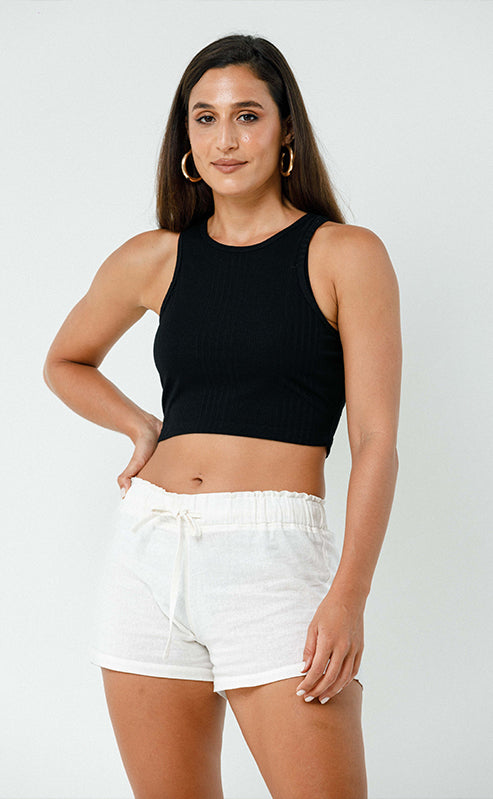 JOSIE CROP TANK TOP - BLACK