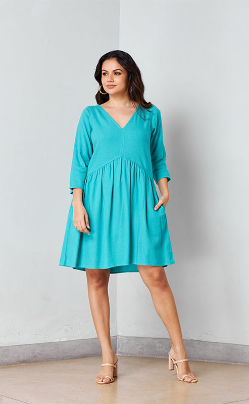 JESSI DRESS - TURQUOISE