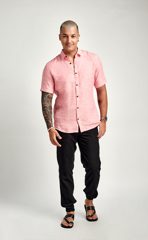 CALEB SHIRT - DARK PINK MARL