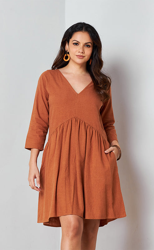 JESSI DRESS - BROWN