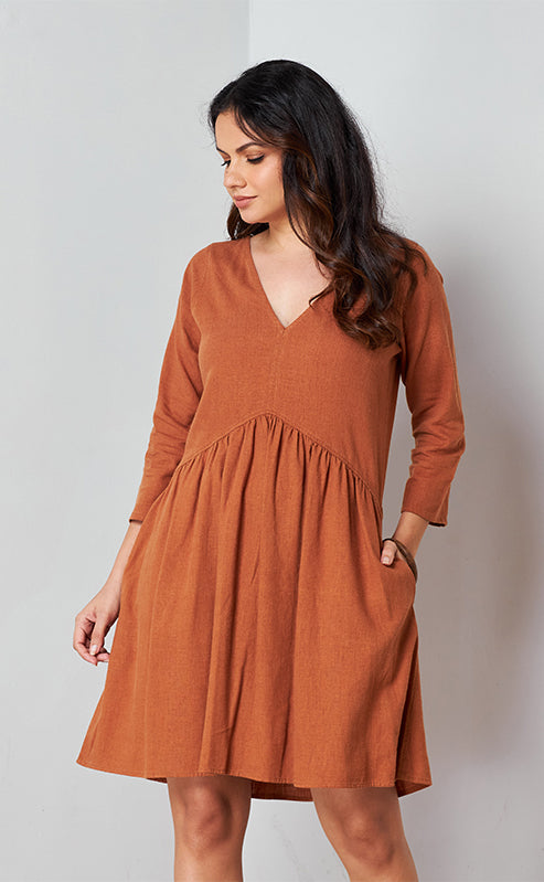 JESSI DRESS - BROWN