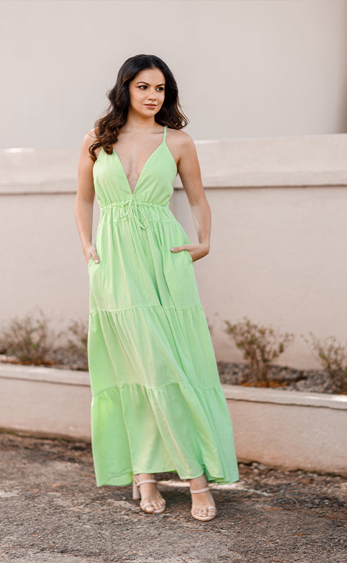 ROSALIA DRESS - LEMON GREEN