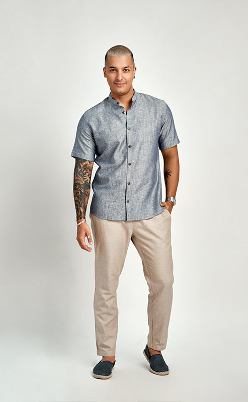 MATEO SHIRT - DENIM BLUE MARL