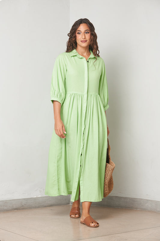 RAYA DRESS - LEMON GREEN