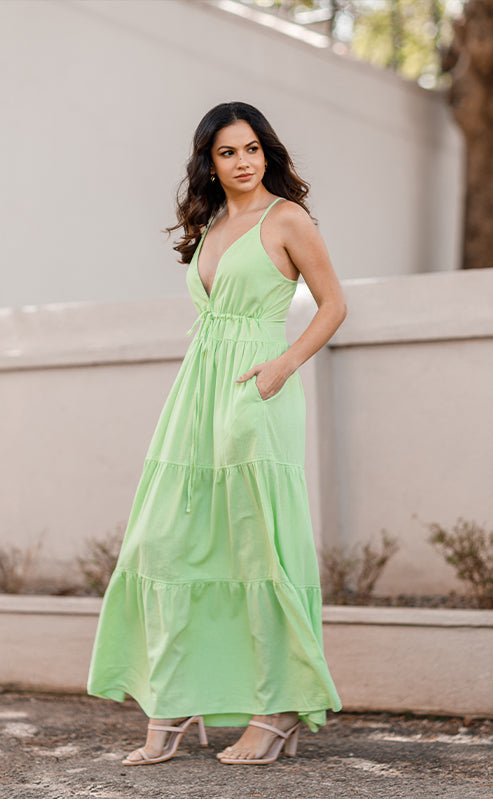 ROSALIA DRESS - LEMON GREEN