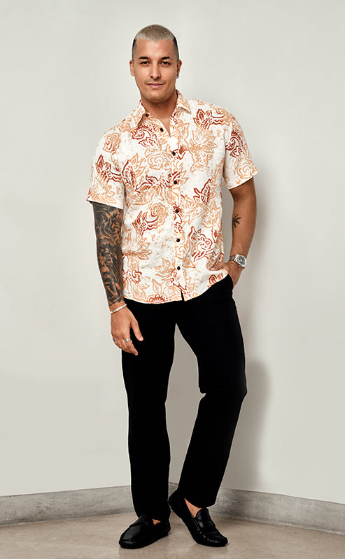 CALEB SHIRT - BROWN BATIK