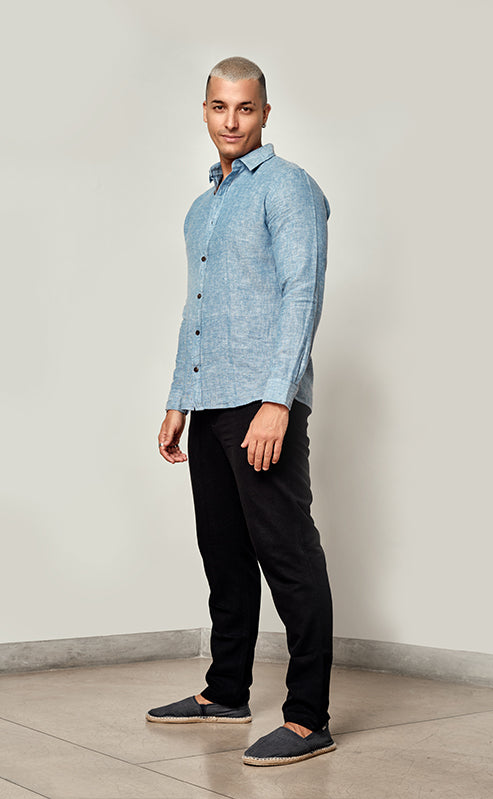 LUCAS SHIRT - COBALT BLUE MARL