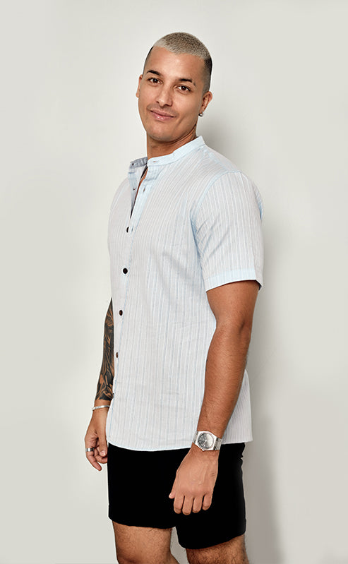 MATEO SHIRT - LIGHT BLUE STRIPE