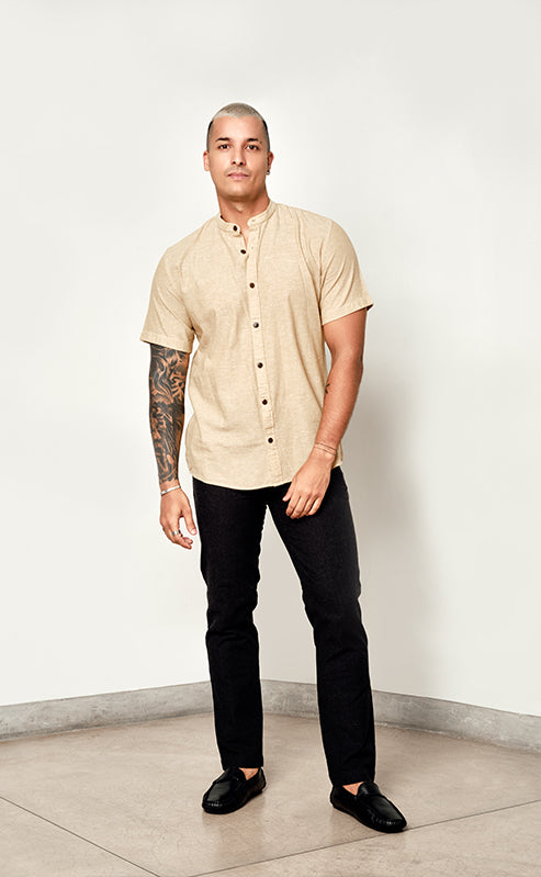 MATEO SHIRT - LEMON CURRY MARL