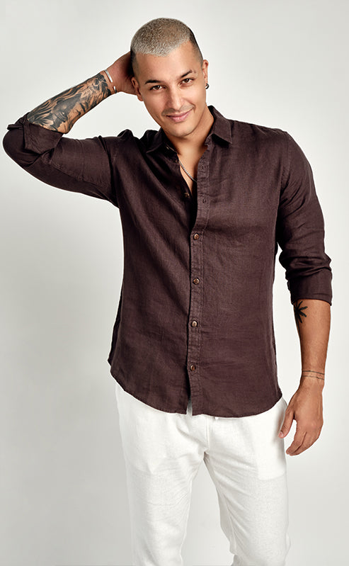 LUCAS SHIRT - CHOCOLATE BROWN