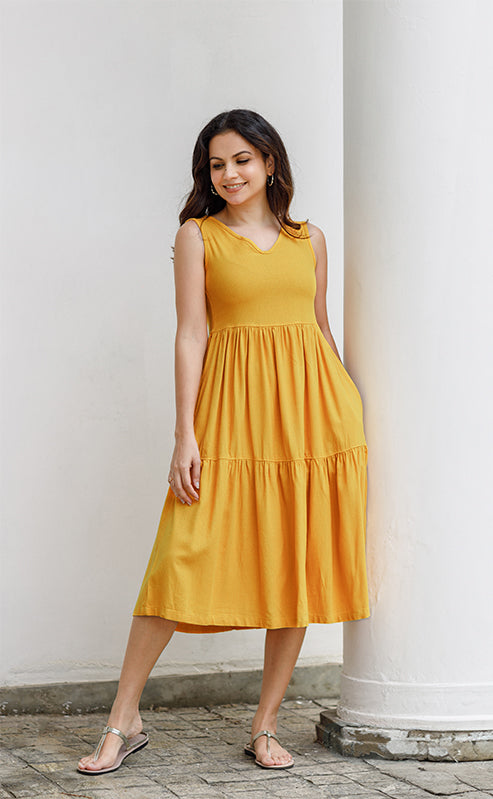 CELMIA DRESS - MUSTARD YELLOW