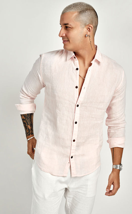 LUCAS LONG SLEEVE SHIRT - OYSTER PINK