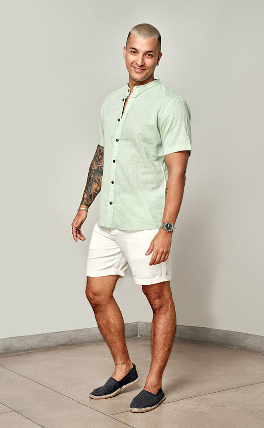 MATEO SHORT SLEEVE SHIRT - LIGHT GREEN