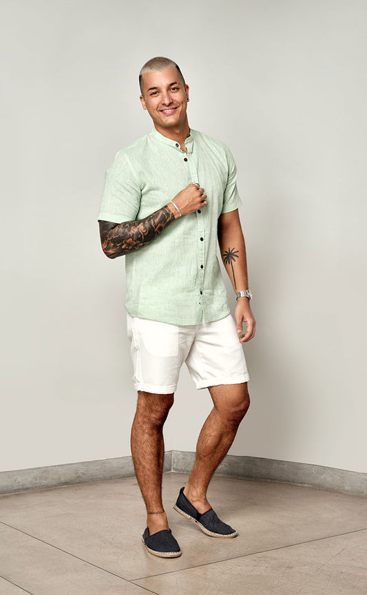 MATEO SHORT SLEEVE SHIRT - LIGHT GREEN