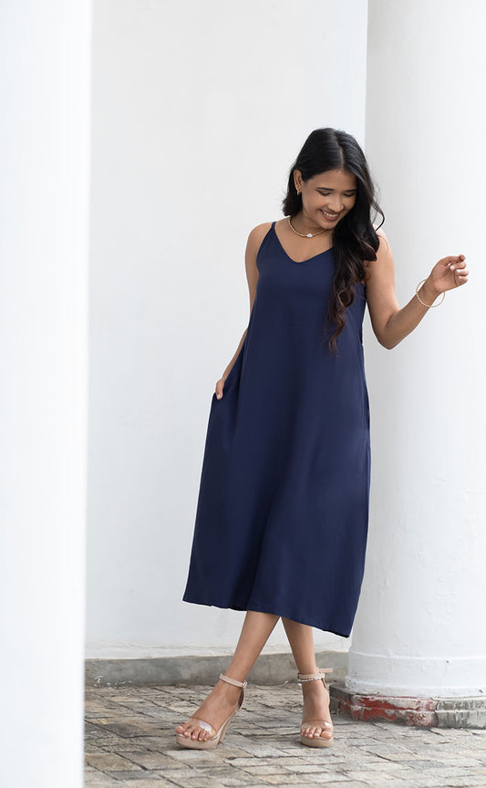 BRENDA DRESS - NAVY BLUE