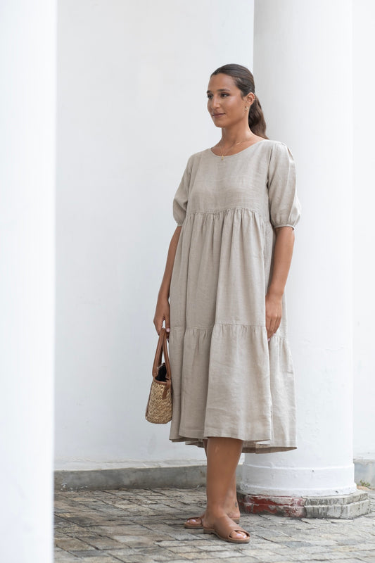 LILIS DRESS - SAND MELANGE