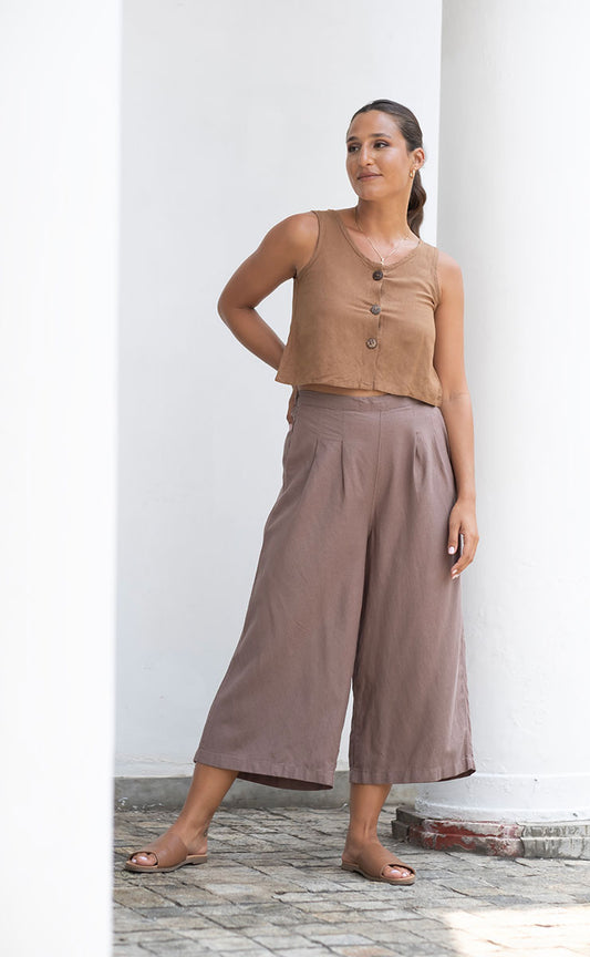 PIPER CROP PANT - BROWN